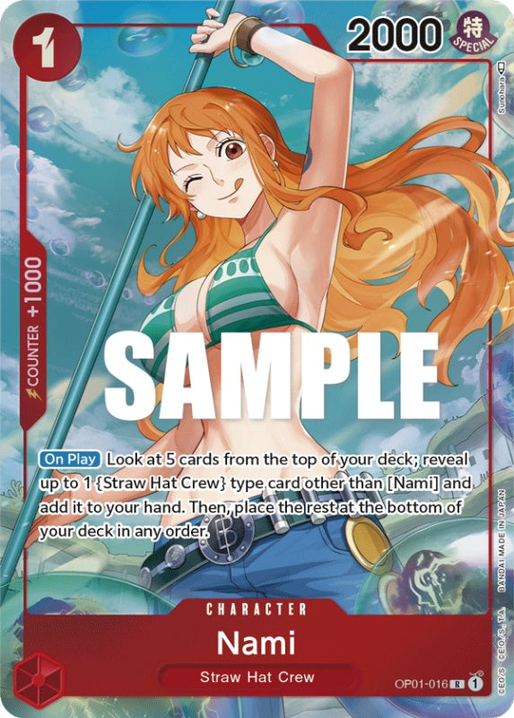 one piece card game op01 Nami (OP01-016) (V.2) FR Print Version:Foil Character_Fa/Lillie One Piece: Pillars of