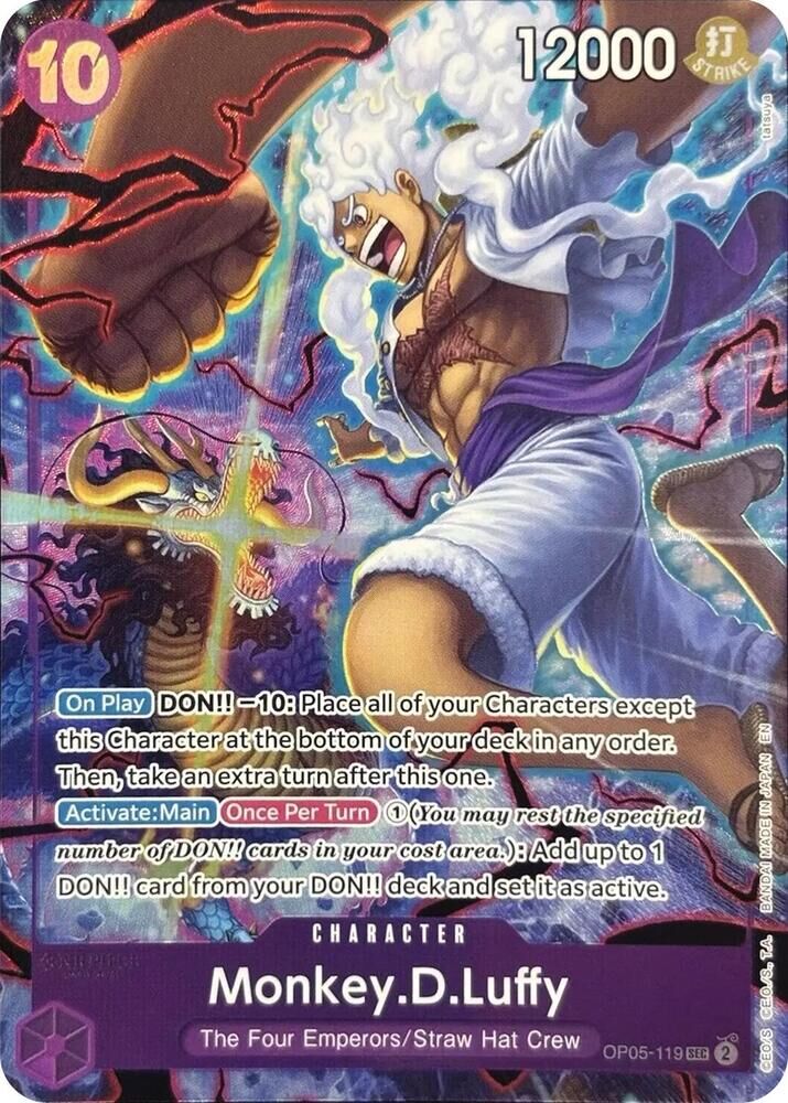One Piece Card Game Monkey.D.Luffy OP05-119 Alternate Art Englisch Near Mint