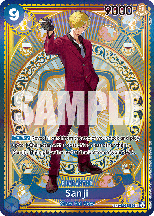 One Piece Card Game Sanji OP06-119 Alt Art Englisch Near Mint