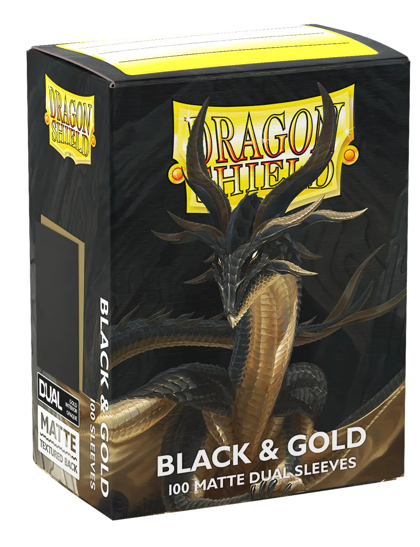 ドラゴンシールド - スタンダード デュアルスリーブ：Black & Gold [Matte]（100枚）