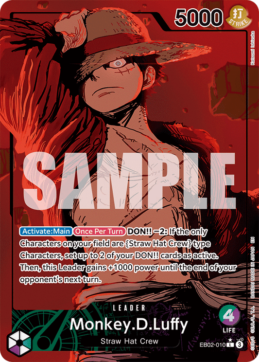 One Piece Card Game Monkey.D.Luffy EB02-010 Manga Alternate Art Englisch Near Mint