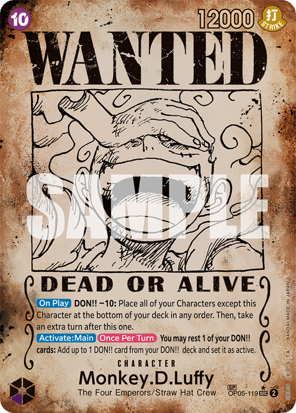 Monkey.D.Luffy (OP05-119) - Wanted Alt Art EN NM