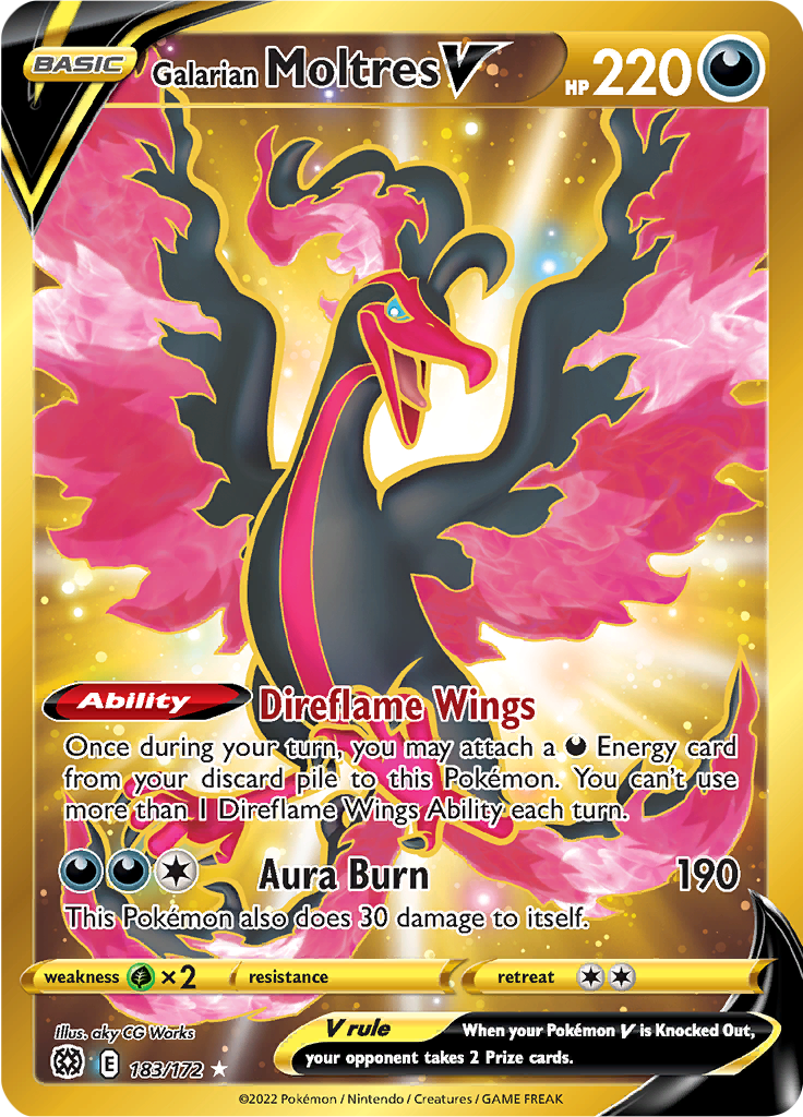 Galarian Moltres V (183/172) - Secret Rare EN NM