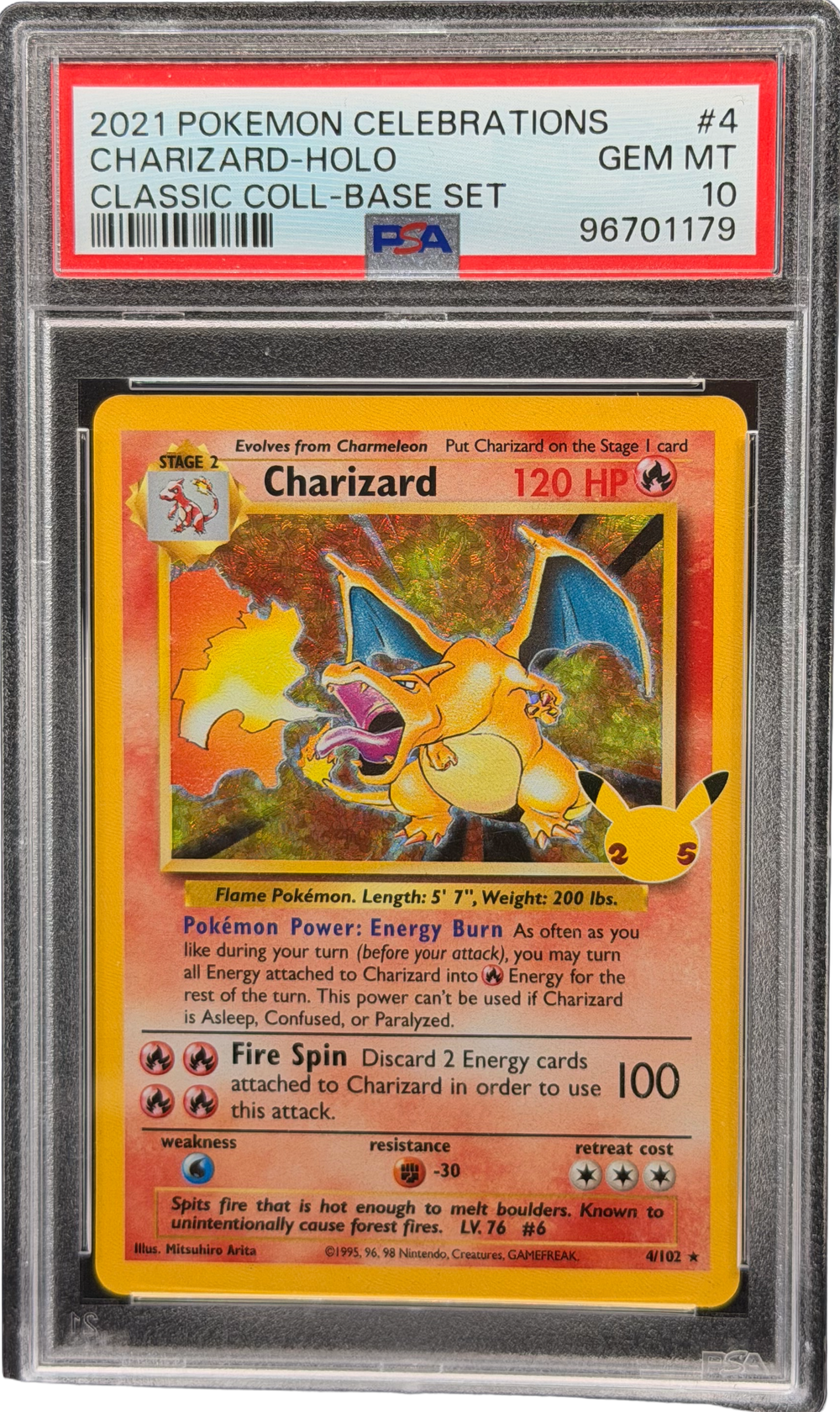 Charizard (CEL BS 4) PSA 10 EN
