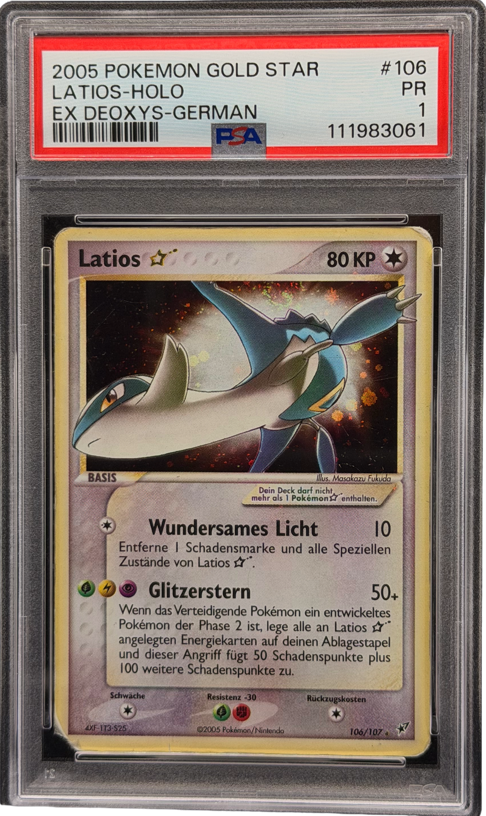 Latios Gold Star (DX 106) PSA 1 DE
