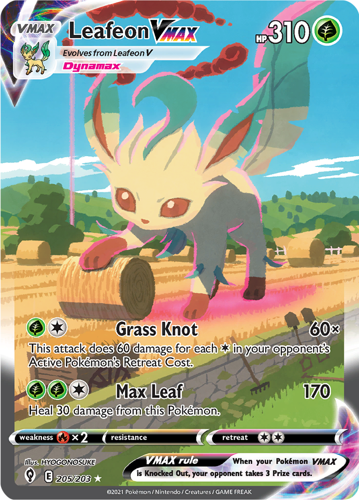 Leafeon VMAX 205/203 Alternate Art Secret Rare Englisch