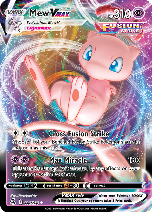 Pokemon TCG Mew VMAX 114/264 Rare Holo VMAX Englisch Near Mint