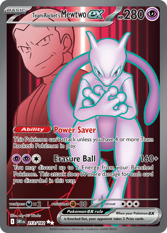 Team Rocket's Mewtwo ex 213/182 Ultra Rare Englisch