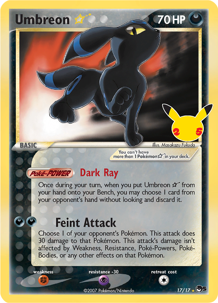Umbreon Gold Star 17/17 Classic Collection Englisch