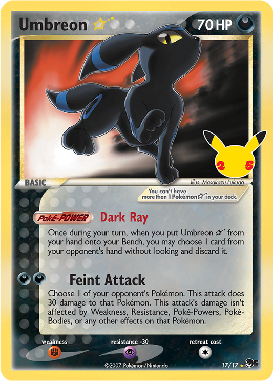 Umbreon Gold Star 17/17 Classic Collection Englisch