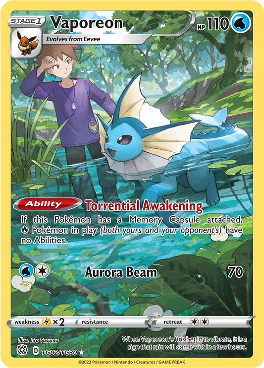 Pokemon TCG Vaporeon TG02/TG30 Trainer Gallery Rare Englisch Near Mint